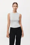 St Agni Organic Cotton Cut Out Tank In Silver