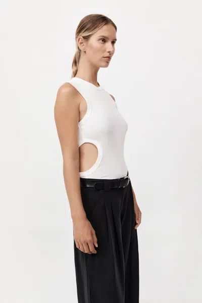 St Agni Organic Cotton Cut Out Tank In White