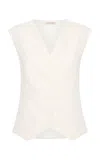 St Agni Organic Cotton-linen Vest In Black
