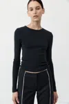St Agni Organic Cotton Long Sleeve Top In Black