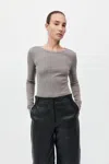 St Agni Organic Cotton Long Sleeve Top In Slate