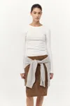 St Agni Organic Cotton Long Sleeve Top In White