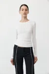 St Agni Organic Cotton Long Sleeve Top In White