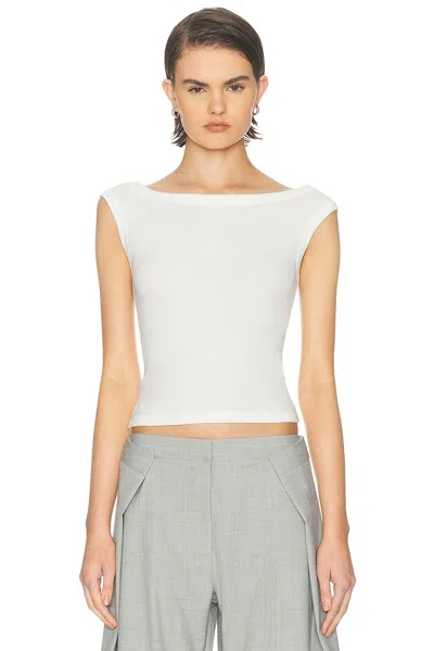 St Agni Organic Cotton Off Shoulder Top In White