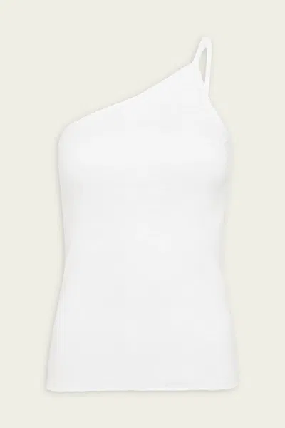 St Agni Organic Cotton One Shoulder Tank In White