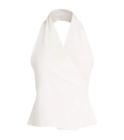 St Agni St. Agni Organic Cotton Oxford Wrap Top In White