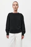 St Agni Organic Cotton Panelled Sweater In Black