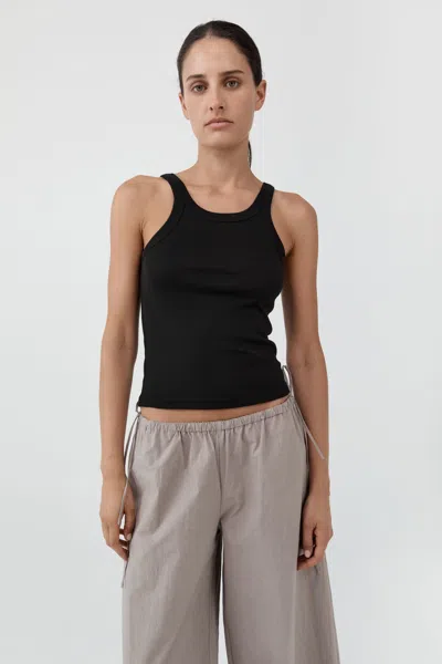 St Agni Organic Cotton Racer Singlet In Black
