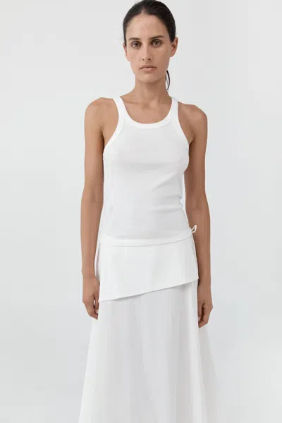 St Agni Organic Cotton Racer Singlet In White