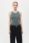 St Agni Organic Cotton Singlet In Balsam Green