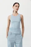 St Agni Organic Cotton Singlet In Stone Blue