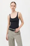 St Agni Organic Cotton Slim Scoop Tank In Black