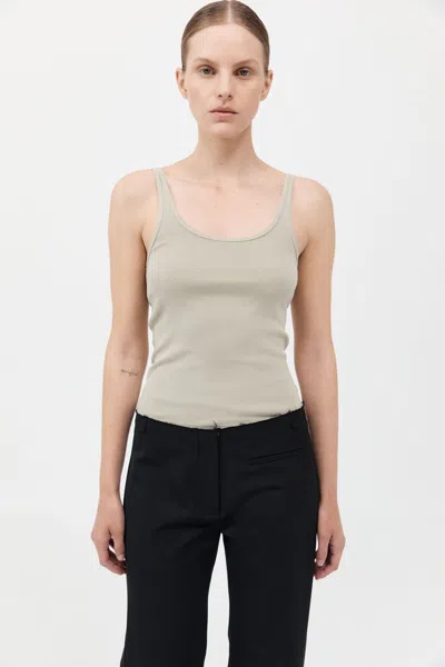 St Agni Organic Cotton Slim Scoop Tank In Gray