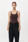 St Agni Organic Cotton Slim Scoop Tank In Raisin