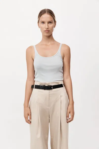 St Agni Organic Cotton Slim Scoop Tank In Silver