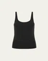 St Agni Organic Cotton Slim Scoop Tank Top In Jet Black