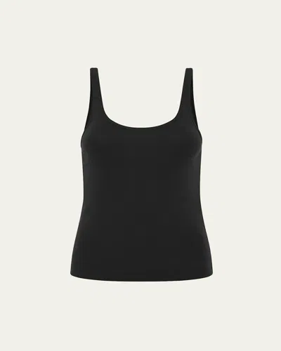 St Agni Organic Cotton Slim Scoop Tank Top In Jet Black