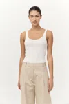 St Agni Organic Cotton Slim Scoop Tank In White