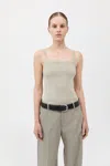 St Agni Organic Cotton Square Neck Tank In Gray