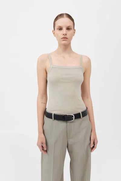 St Agni Organic Cotton Square Neck Tank In Gray