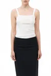 St Agni Organic Cotton Square Neck Tank In White In White