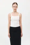 St Agni Organic Cotton Square Neck Tank In White In White
