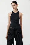 St Agni Organic Cotton V Back Tank In Black In Black