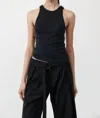 ST AGNI ORGANIC COTTON V BACK TANK IN BLACK