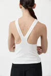 St Agni Organic Cotton V Back Tank In White