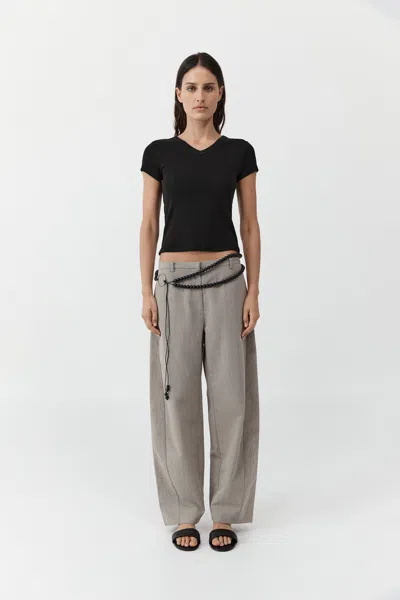 St Agni Organic Cotton V Neck Tee In Black