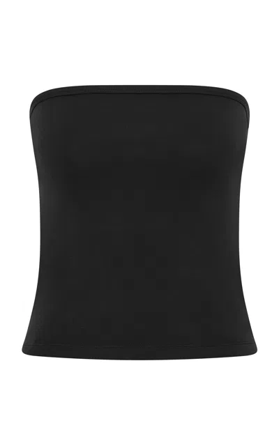 St Agni St. Agni Organic Strapless Cotton Top In Black