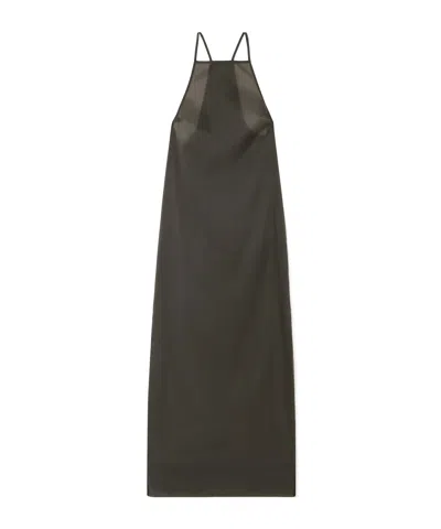 St Agni Organza Maxi Dress In Green