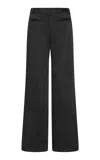 St Agni Origami-pocket Organic Cotton-blend Wide-leg Pants In Black