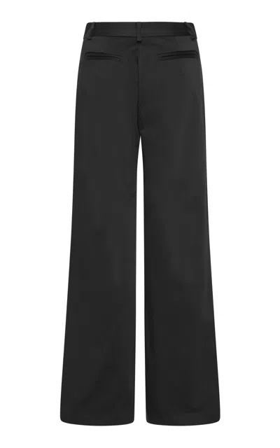 St Agni Origami-pocket Organic Cotton-blend Wide-leg Pants In Black
