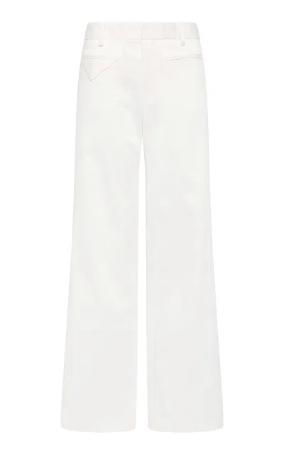 St Agni Origami-pocket Organic Cotton-blend Wide-leg Pants In Off-white