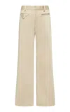 St Agni Origami-pocket Organic Cotton-blend Wide-leg Pants In White