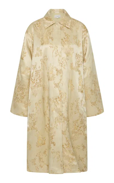 St Agni St. Agni Ornate Silk-wool Coat In Ivory