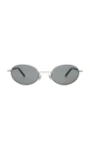 St Agni Oval Sunglasses In Metallic Silver
