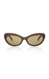 St Agni St. Agni Ovalo Sunglasses In Brown