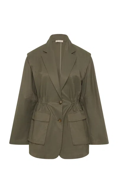 St Agni Oversized Cotton-blend Utility Blazer In Grey
