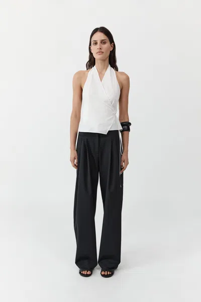 St Agni Oxford Wrap Top In White