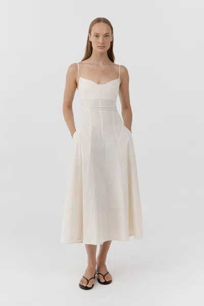 St Agni Panelled Bustier Dress In White