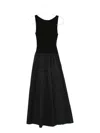 St Agni Panelled Ribbed Maxi Dress In Black