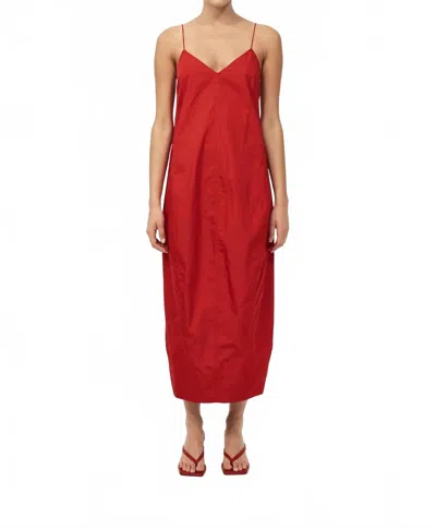 St Agni Paper Taffeta Cocoon Dress In Red
