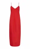 St Agni Paper Taffeta Cocoon Dress In Red