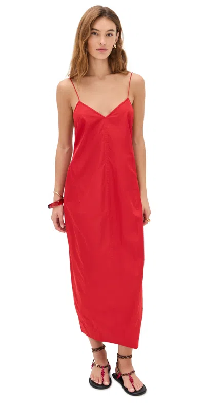 ST AGNI PAPER TAFFETA COCOON DRESS RED