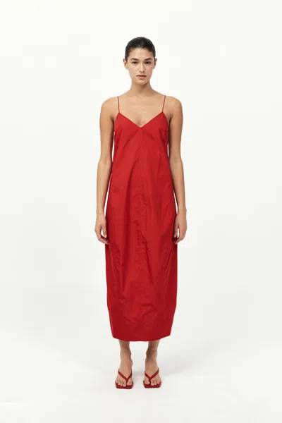 St Agni Paper Taffeta Cocoon Dress In Red