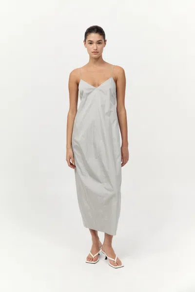 St Agni Paper Taffeta Cocoon Dress In Silver