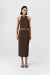 St Agni Paper Taffeta Cocoon Top In Brown