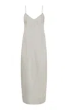 St Agni Paper Taffeta Midi Slip Dress In Silver